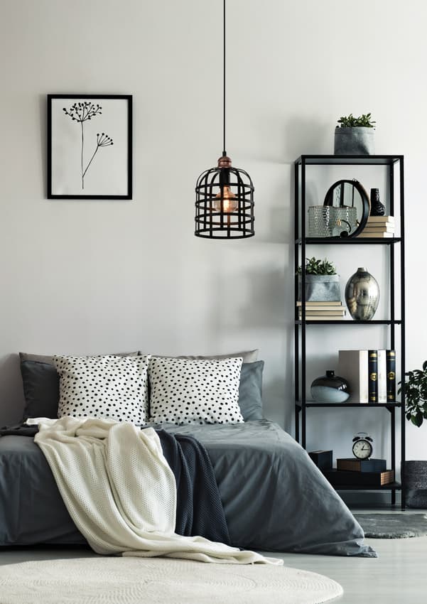 Čierna/medená kovová závesná lampa 40W E27 Soleto 1