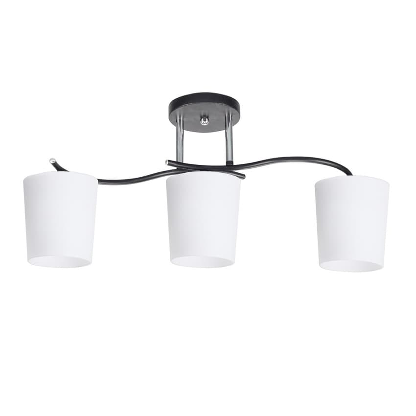 Stropná lampa Esnyr chróm+čierna 3x40 E27 biele tienidlo