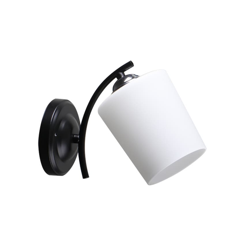 Nástenná lampa Esnyr Lamp, chróm+čierna, 1x40, tienidlo E27, biela 1