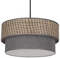 Závesná lampa Karrara čierna 1x60W E27 tienidlo sivá béžová+sivá 1