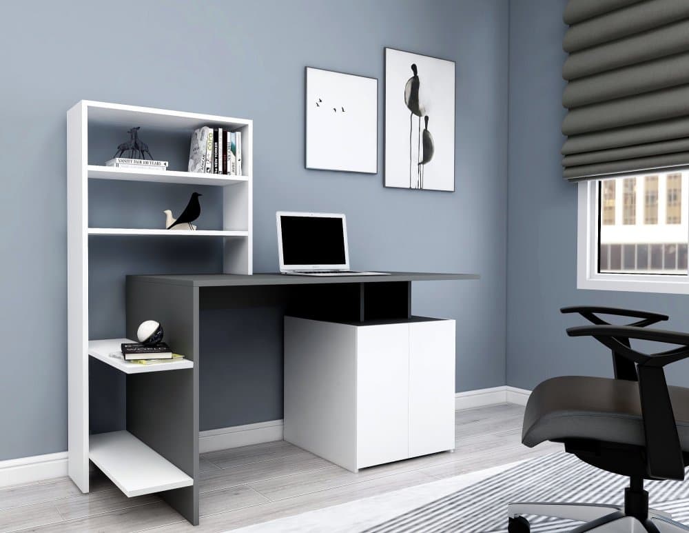 Písací stôl Melis - White, Anthracite 1
