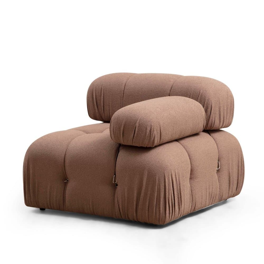 Kreslo / Jednomiestna pohovka Bubble 1R - Brown Bouclette 1