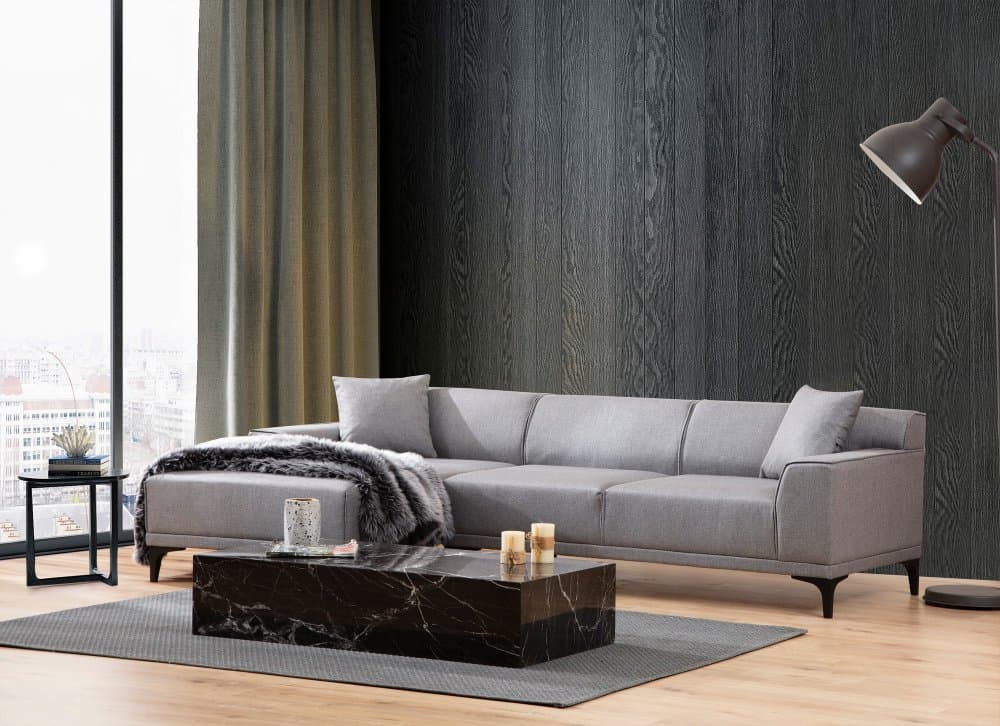 Rohová sedacia súprava / Rohová pohovka Petra L Corner - Light Grey 1