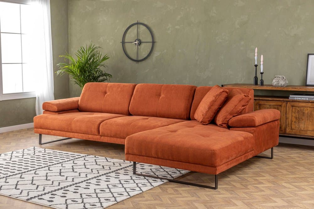 Rohová sedacia súprava / Rohová pohovka Mustang Small Right - Orange