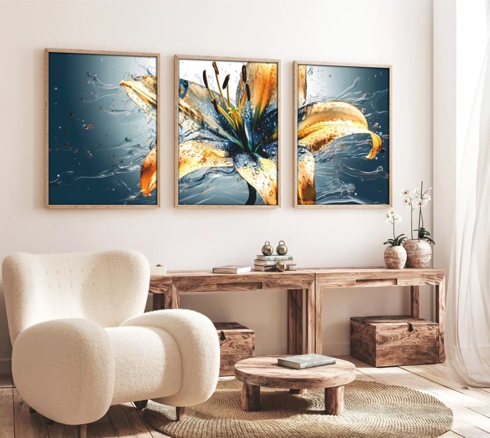 Dekoratívny rámovaný obraz z MDF (3 kusy) Huhu219 - 50 x 70 1