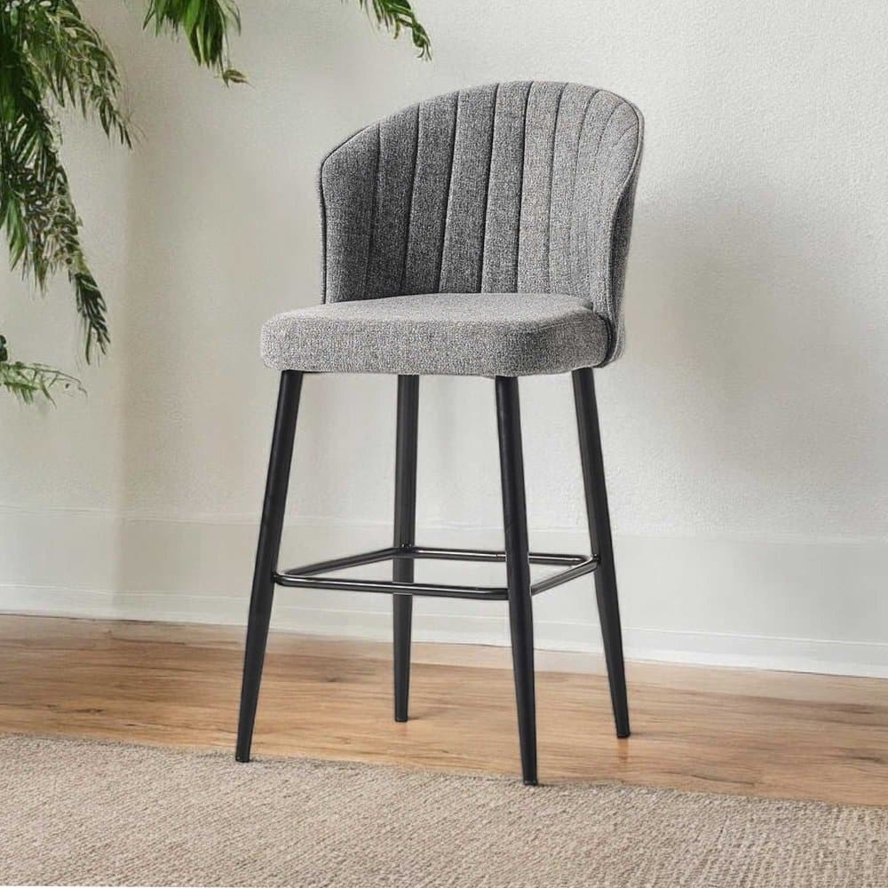 Bar Stool Set (2 Pieces) Rubi - Grey, Black 1