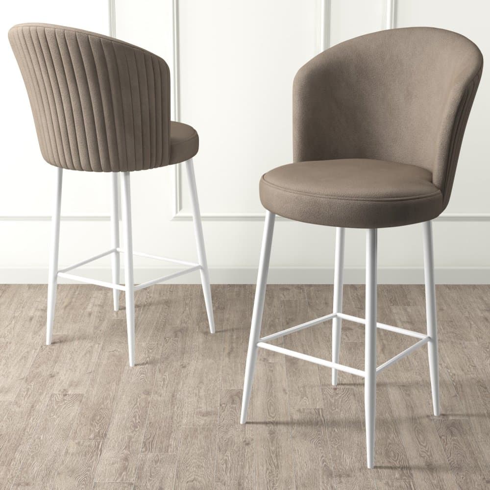 Bar Stool Set (2 Pieces) Fora - Cappuccino, White 1