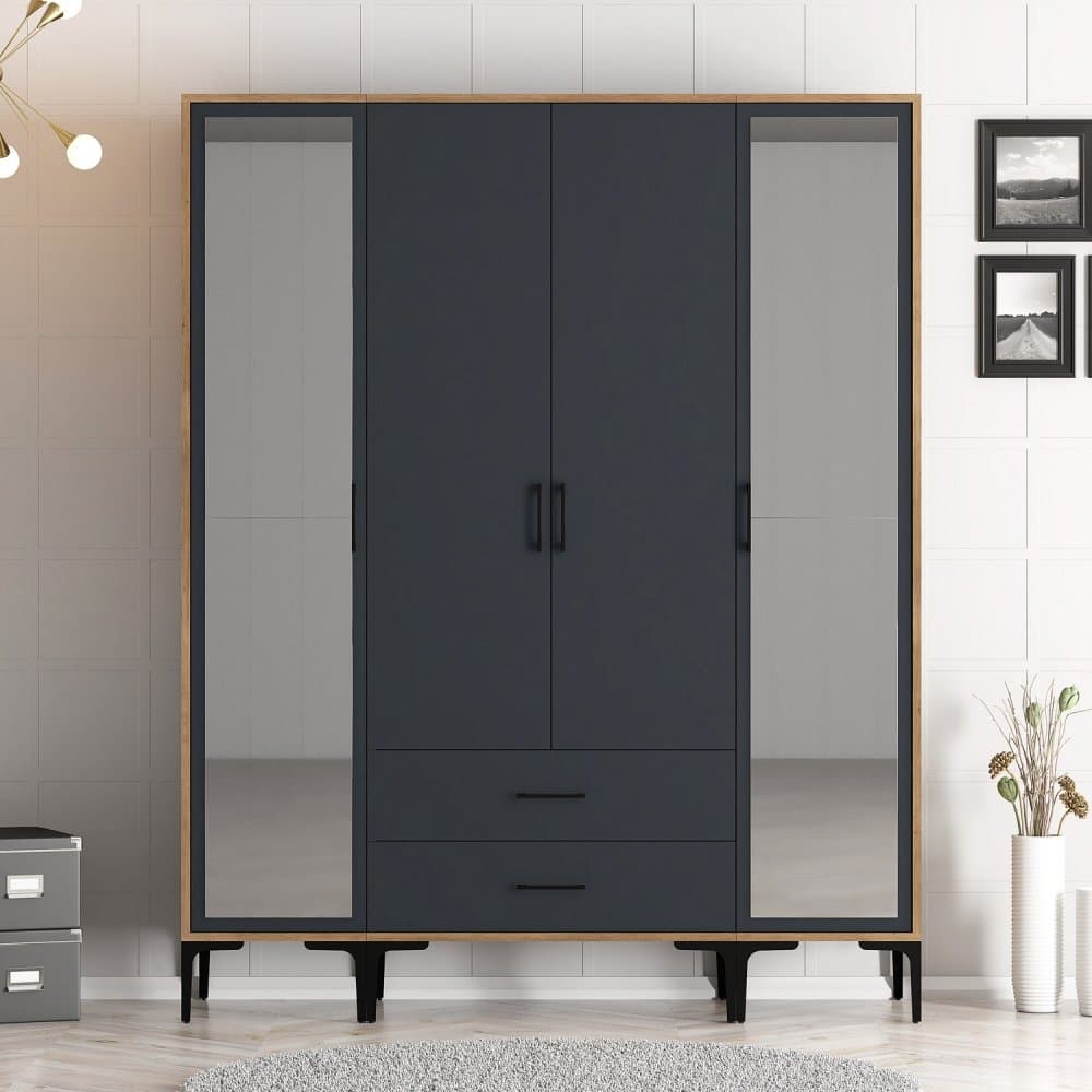 Šatníková skriňa Kumsal RTR - Walnut, Anthracite 1