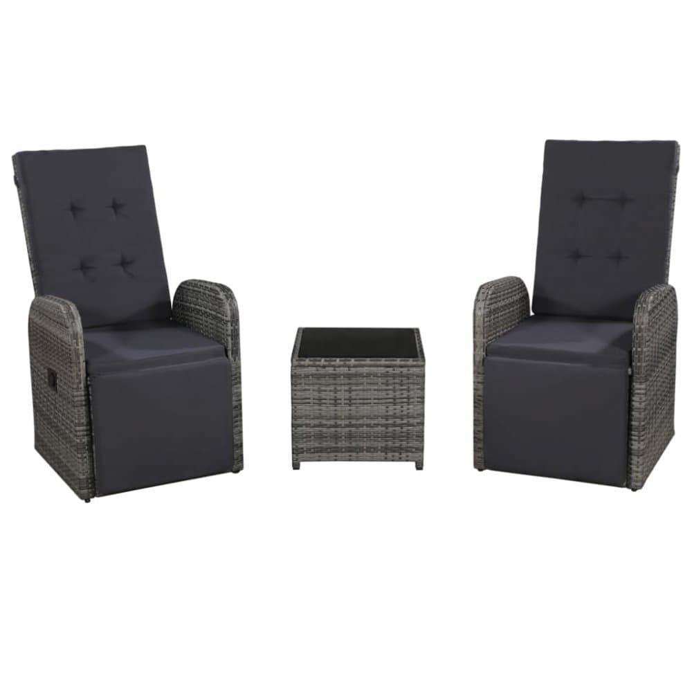 Záhradný bistro set 3 ks sivá Dekorhome 1