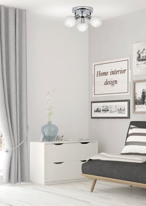 Stropné svietidlo 3X40W E14 chróm TURNO