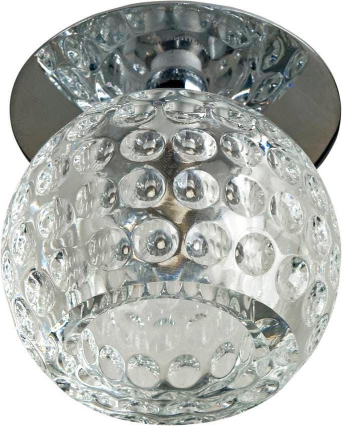 Stropná lampa SK-20 CH G4 s chrómovým rámom. pevná krištáľová guľa 20W G4