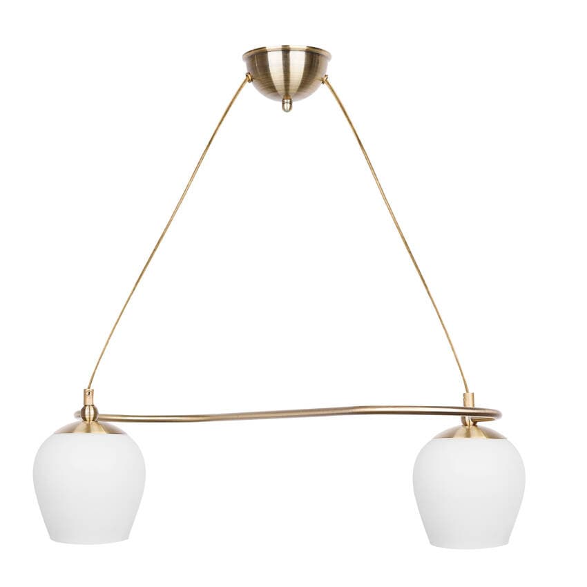 Závesná lampa Serano patina 2x60W E27 biele tienidlo 1