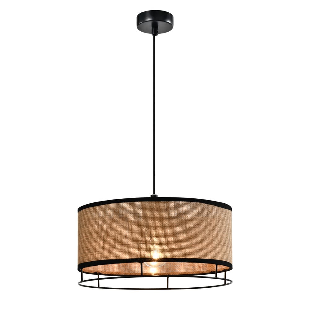 Stropná lampa Ardi čierna 1x40W E27 žlté tienidlo 1