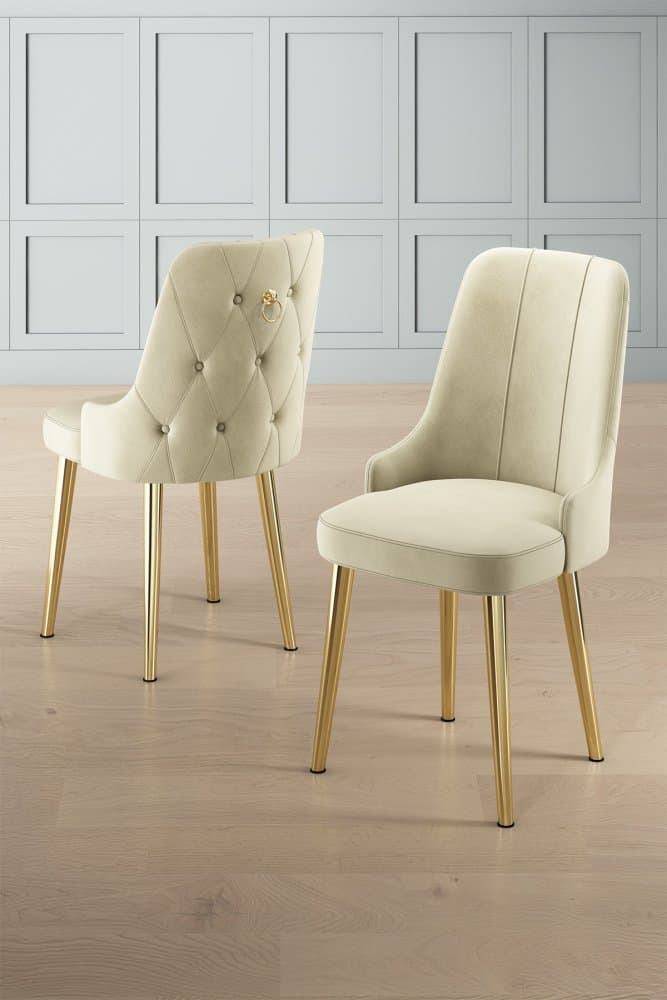 Súprava stoličiek (2 kusy) Newa - Cream, Gold