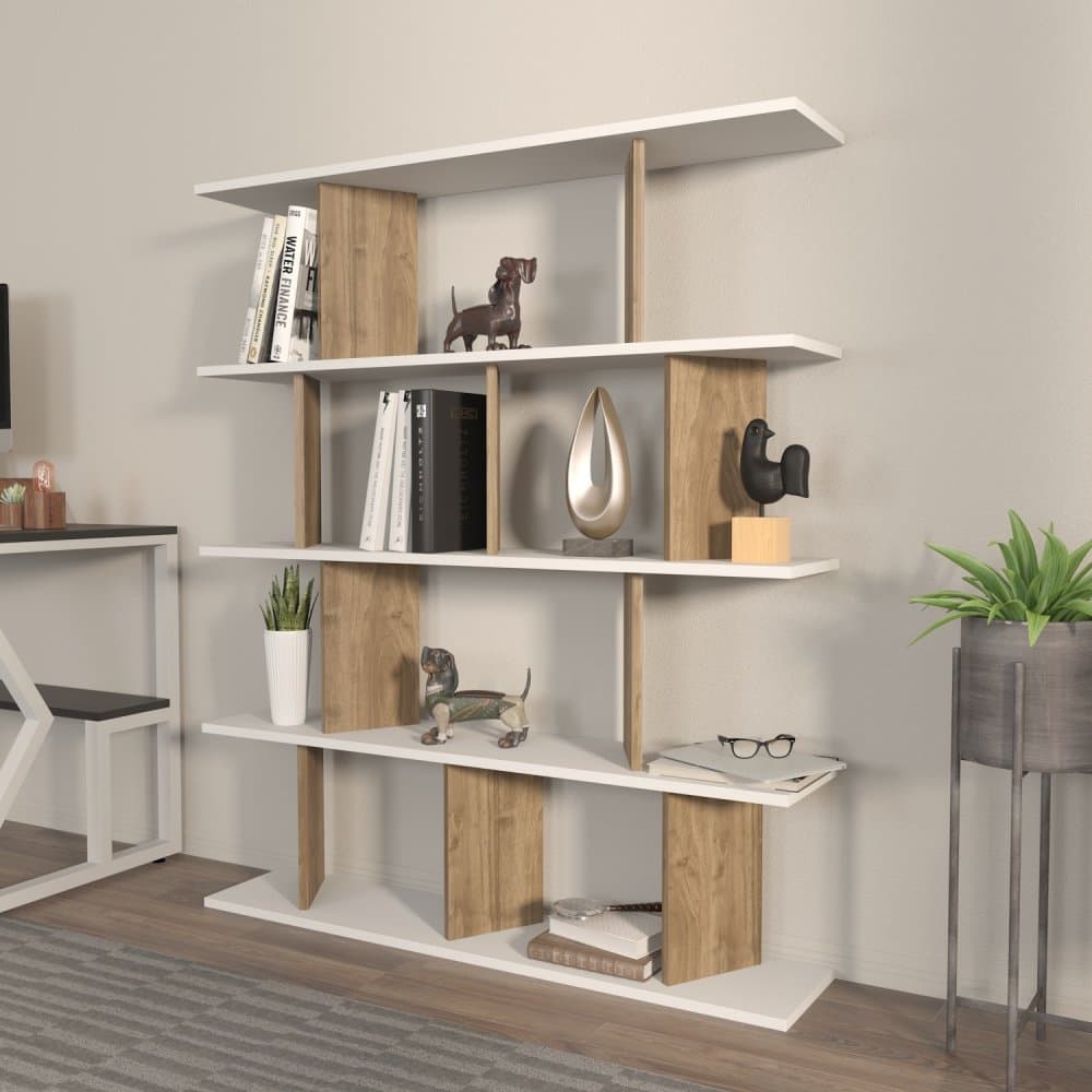 Knižnica Grace - White, Walnut 1