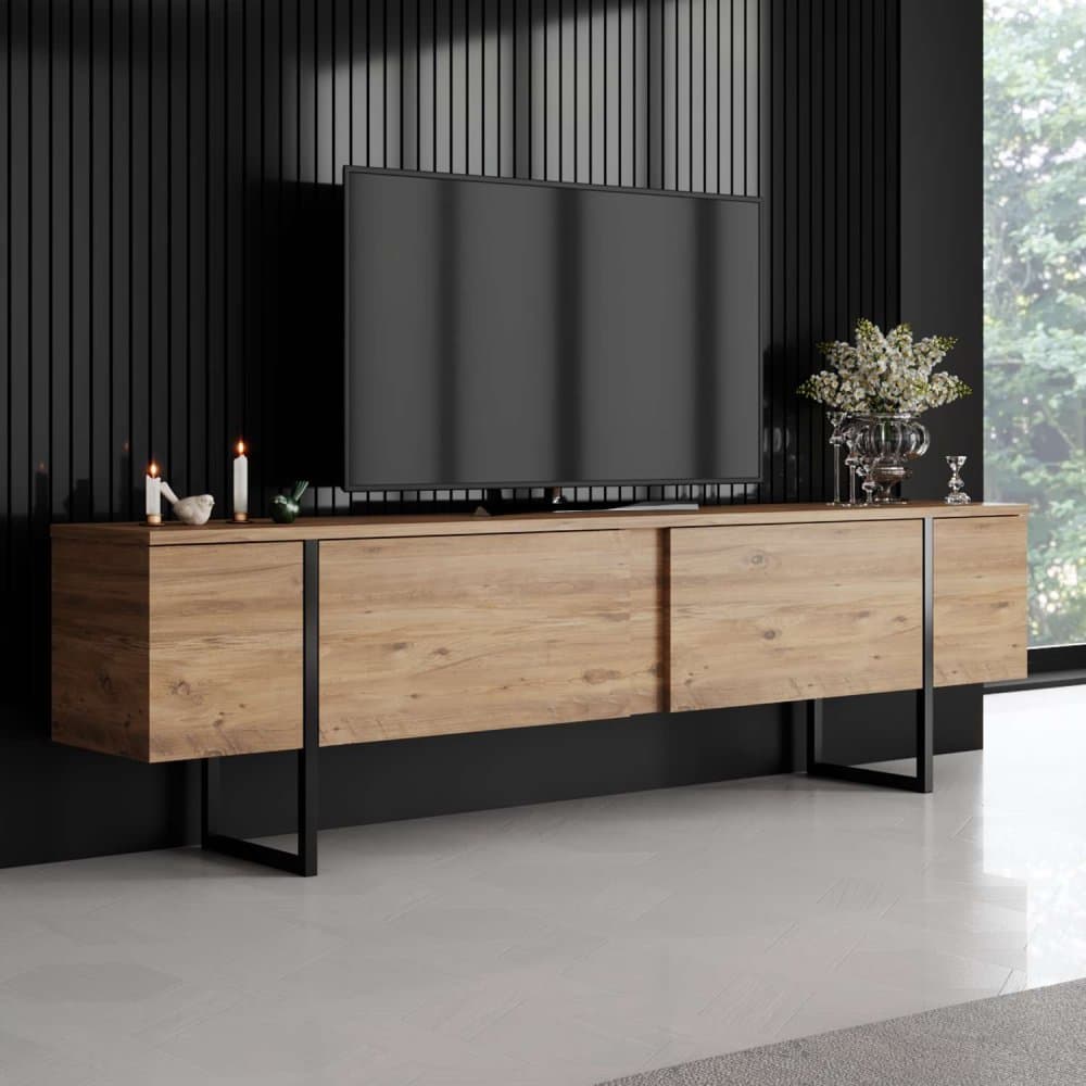 TV stolík Luxe - Atlantic Pine, Black