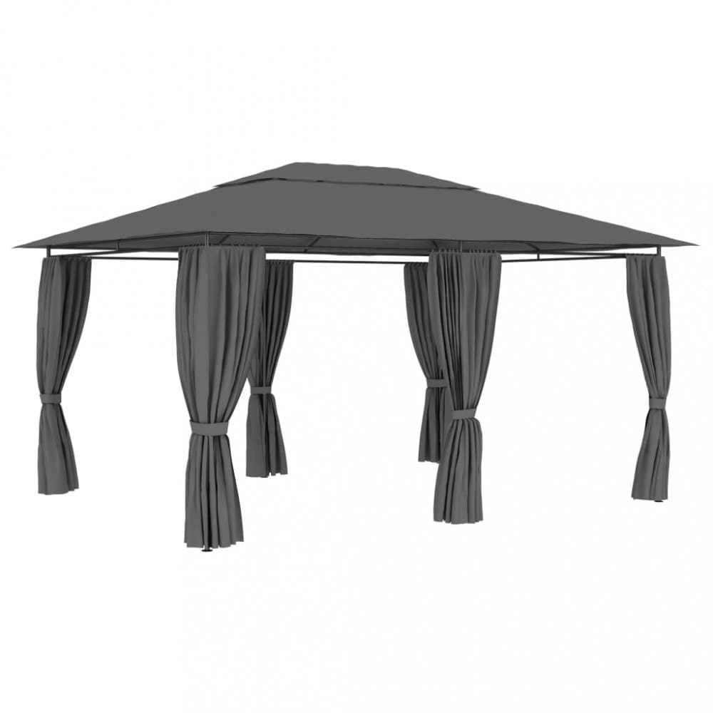 Záhradný altánok so závesmi 4x3 m Dekorhome 1