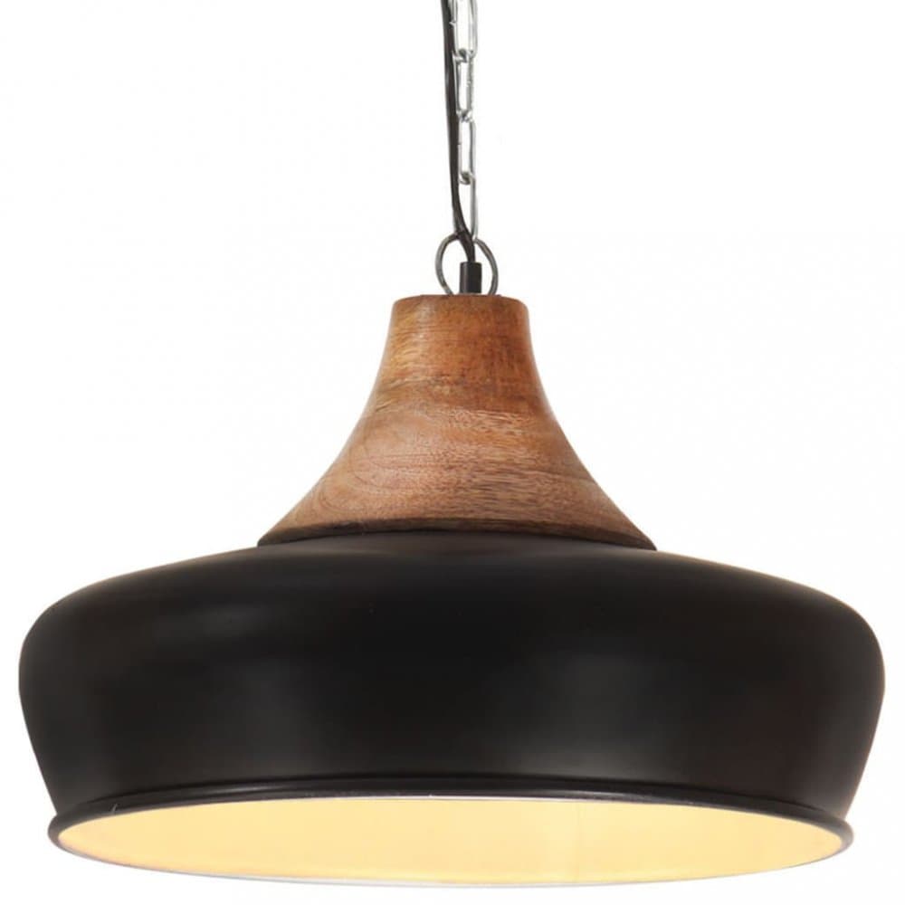 Závesná lampa čierna / mangovníkové drevo Dekorhome 1