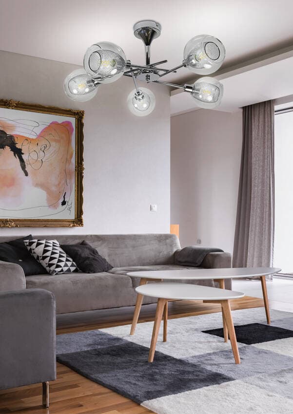 Závesná stropná lampa Ozzo chrómový luster