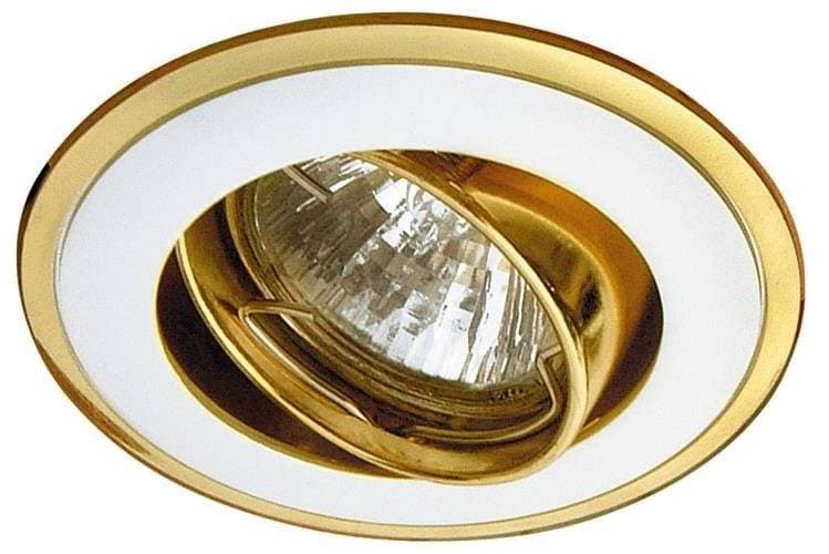 Stropná lampa s výklopným uhlom, strieborná a zlatá, UO-09