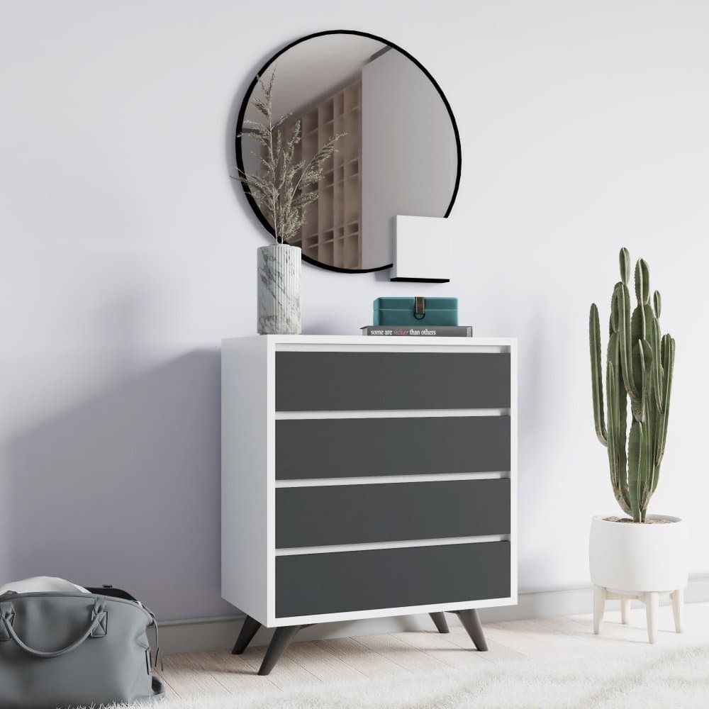 Komoda Suvera - White, Anthracite 1