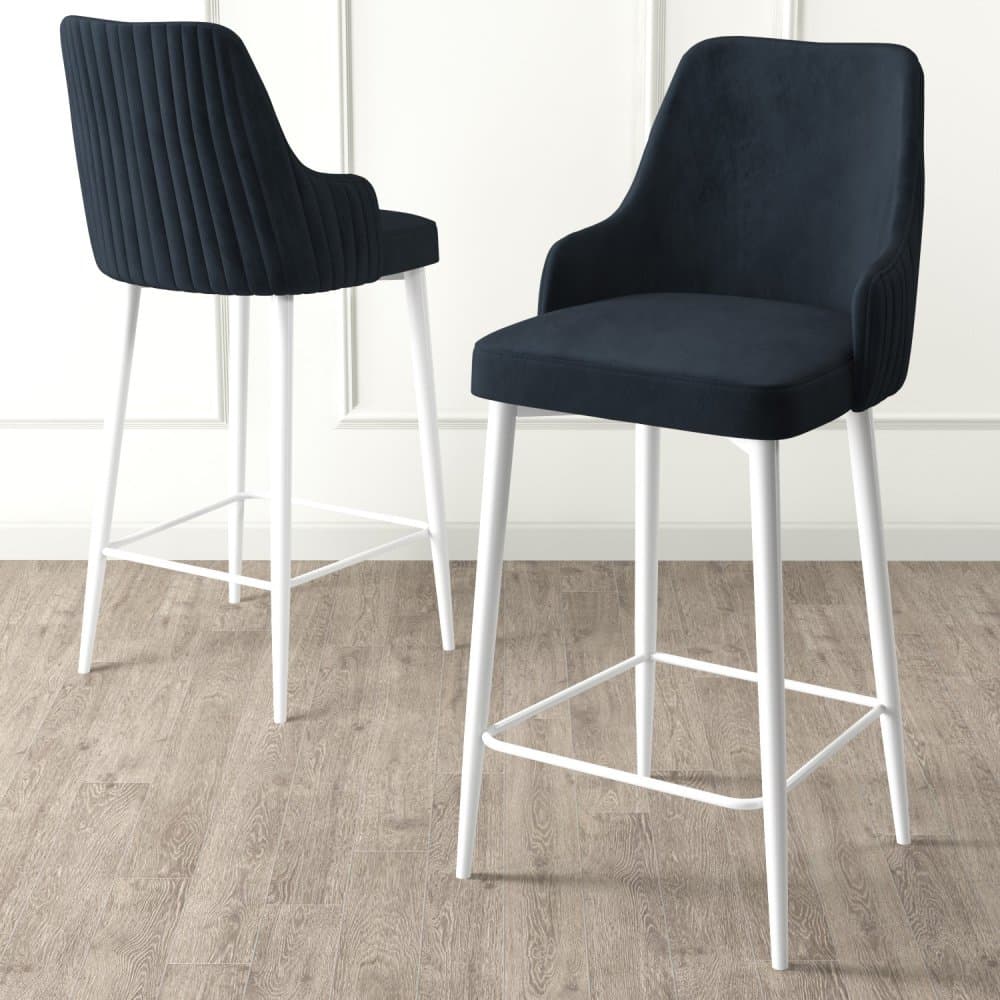 Bar Stool Set (4 Pieces) Enox - Anthracite, White 1