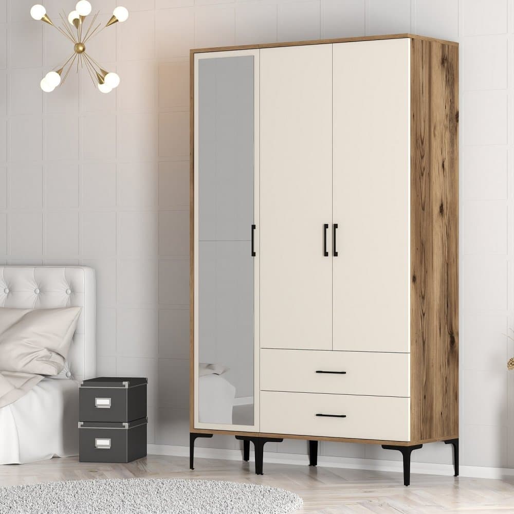 Šatníková skriňa Kumsal RT - Walnut, Cream 1