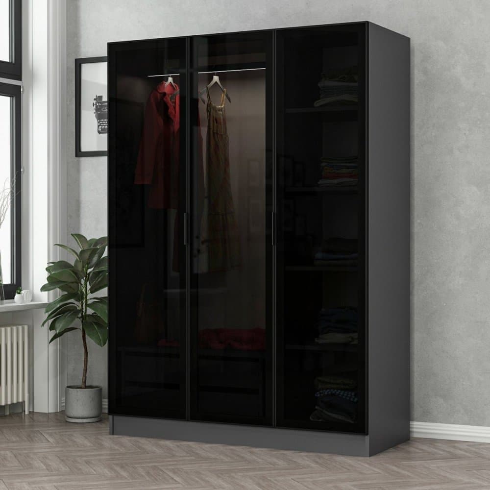 Šatníková skriňa Kale Anthracite Black - 2272 1