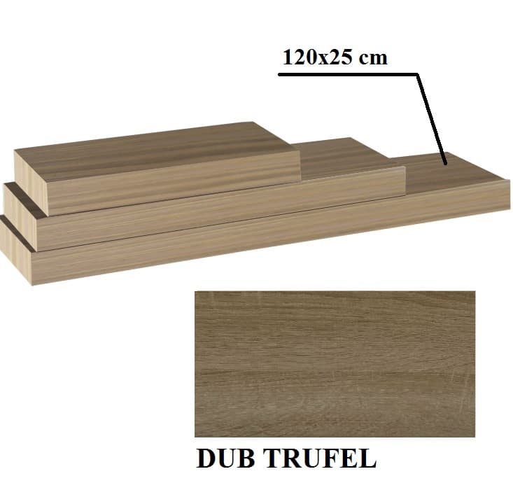 Nástenná polička GANA 120x25 Dub 1