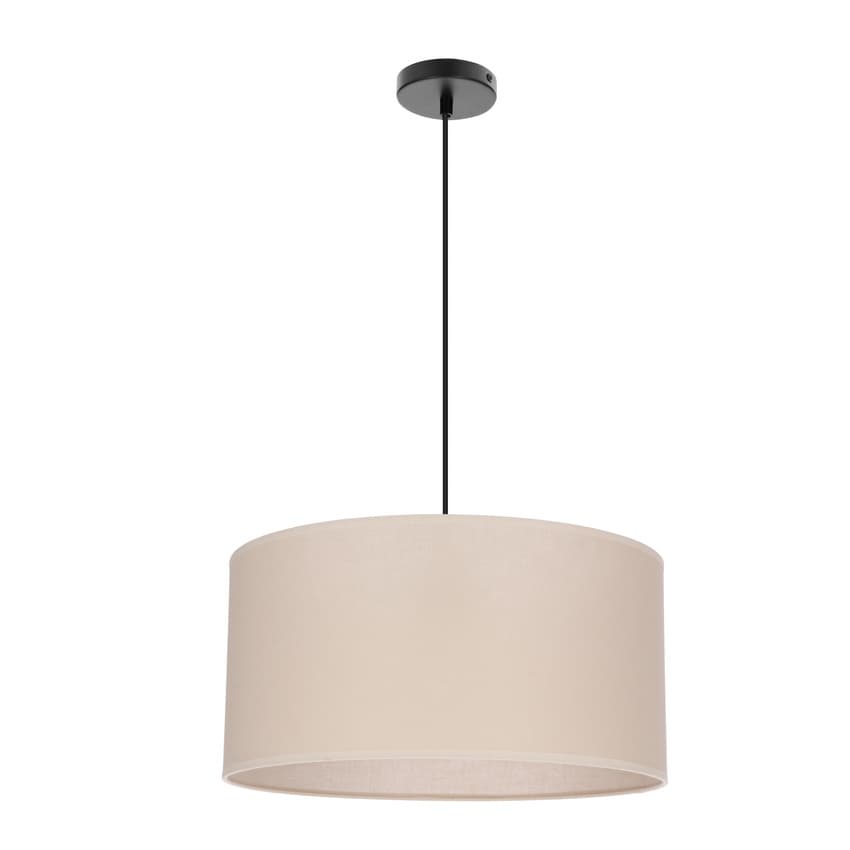 Závesná lampa SHANTI čierna 1x40W E27 béžové tienidlo