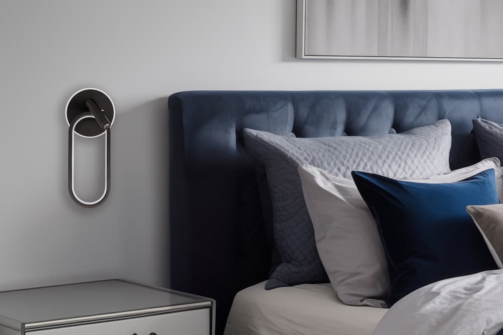 Nástenná lampa MONET oválna čierna 13W LED 3000K, 4000K, biele tienidlo 6000K 1