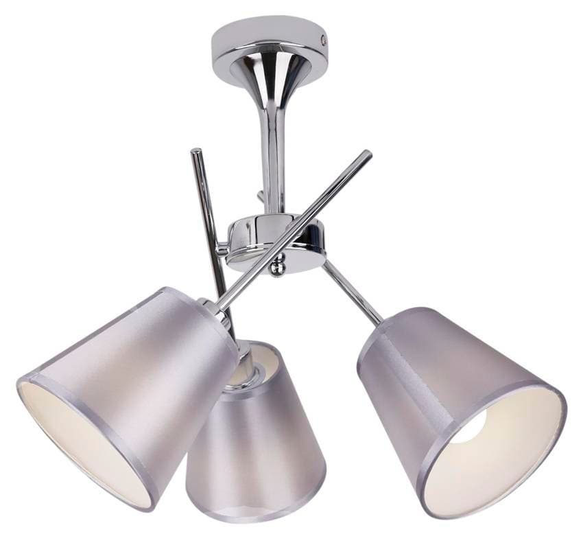 Chrómová stropná lampa s látkovým tienidlom 3x40W Vox 1