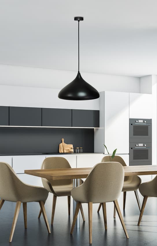 Závesná lampa čierna 42 cm Viborg Ledea