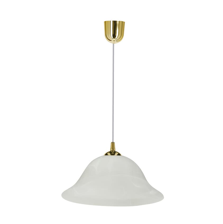 Závesná lampa Vera, zlatá, 1x60W, E27, alabastrové tienidlo