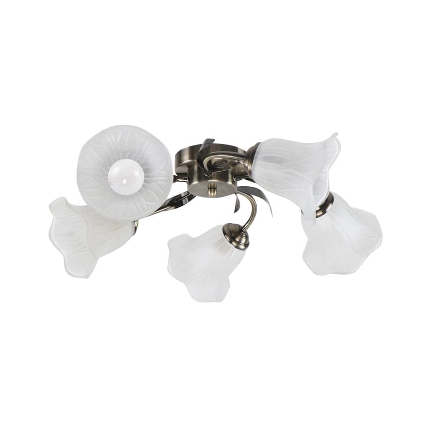 Stropná lampa Antiqa Patina 5X40 E27 Biele tienidlo 1