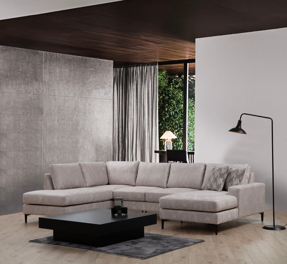 Rohová sedacia súprava / Rohová pohovka Porto Corner (EOT-C-02-CHL) - Beige