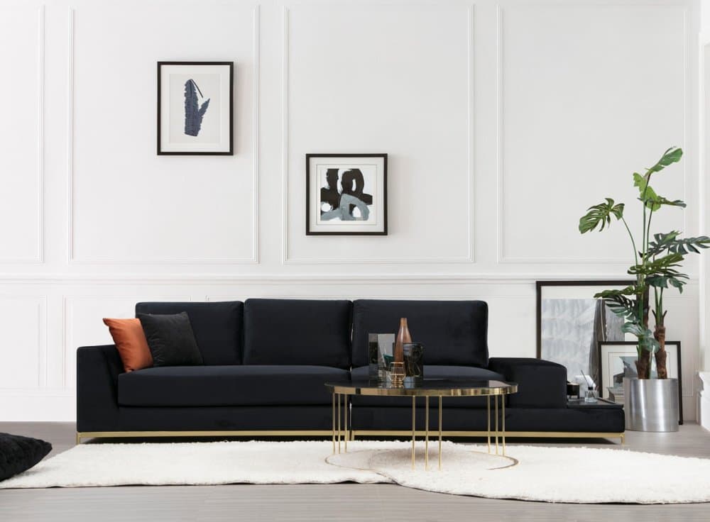 Štvormiestna pohovka Line With Side Table - Black