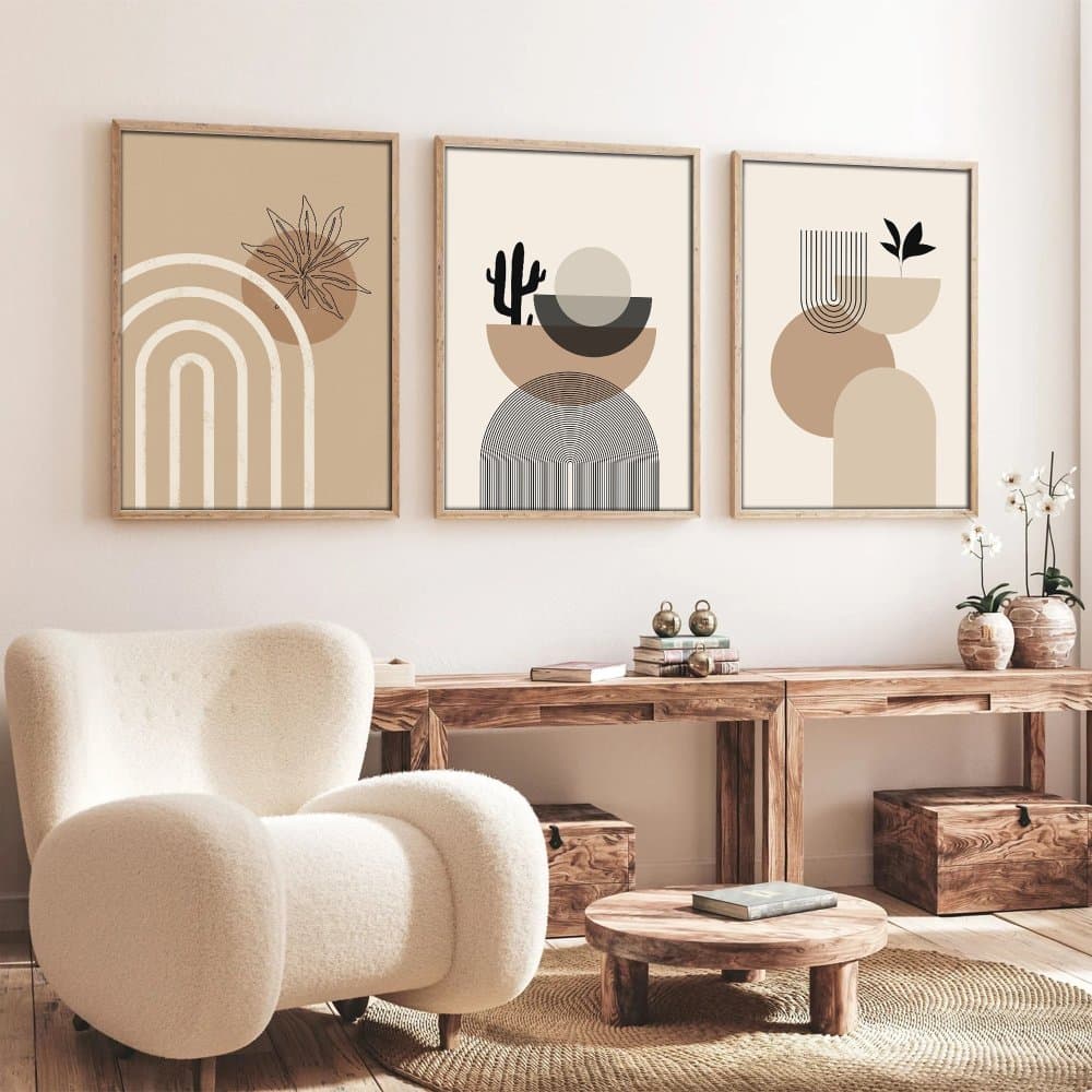 Dekoratívny rámovaný obraz z MDF (3 kusy) Huhu264 - 50 x 35 1