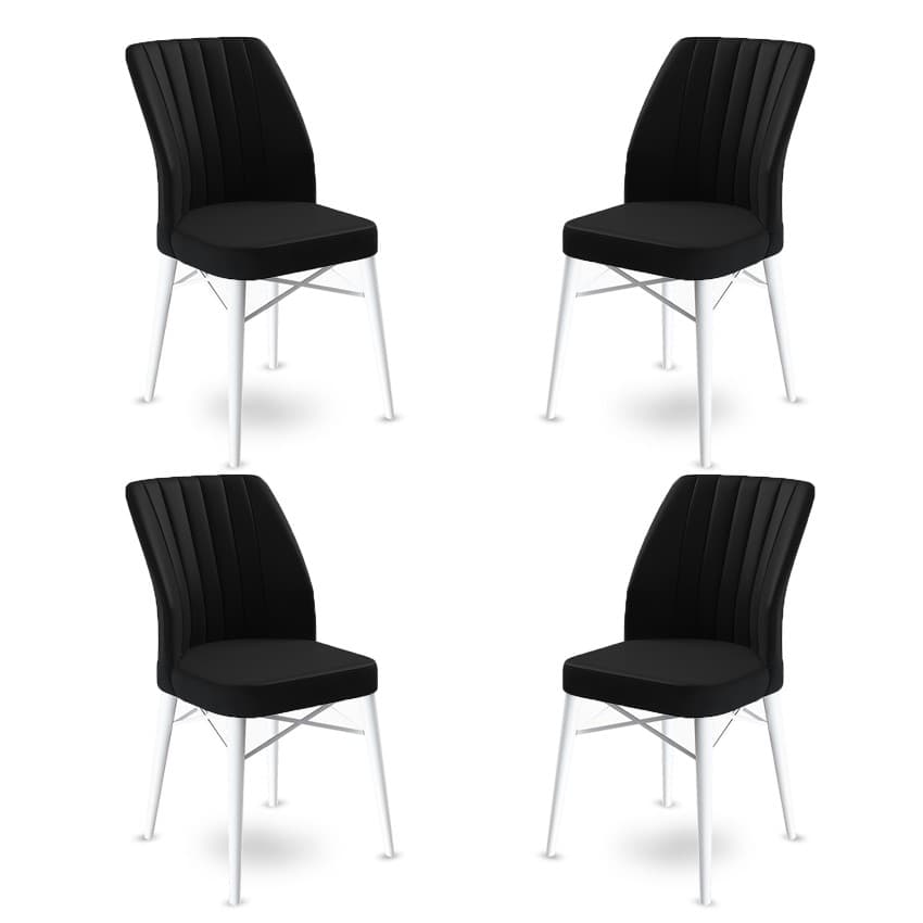 Súprava stoličiek (4 kusy) Flex - Black, White