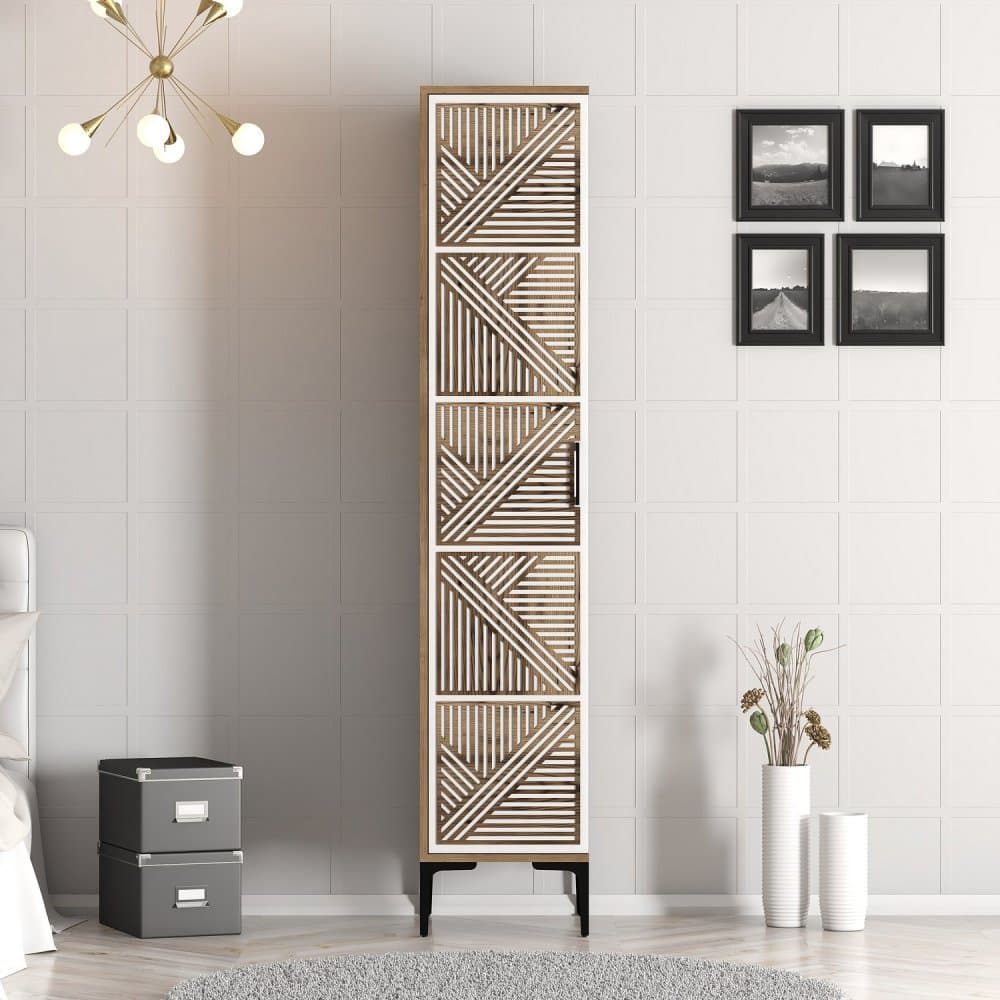 Šatníková skriňa Kumsal P - Walnut, White 1
