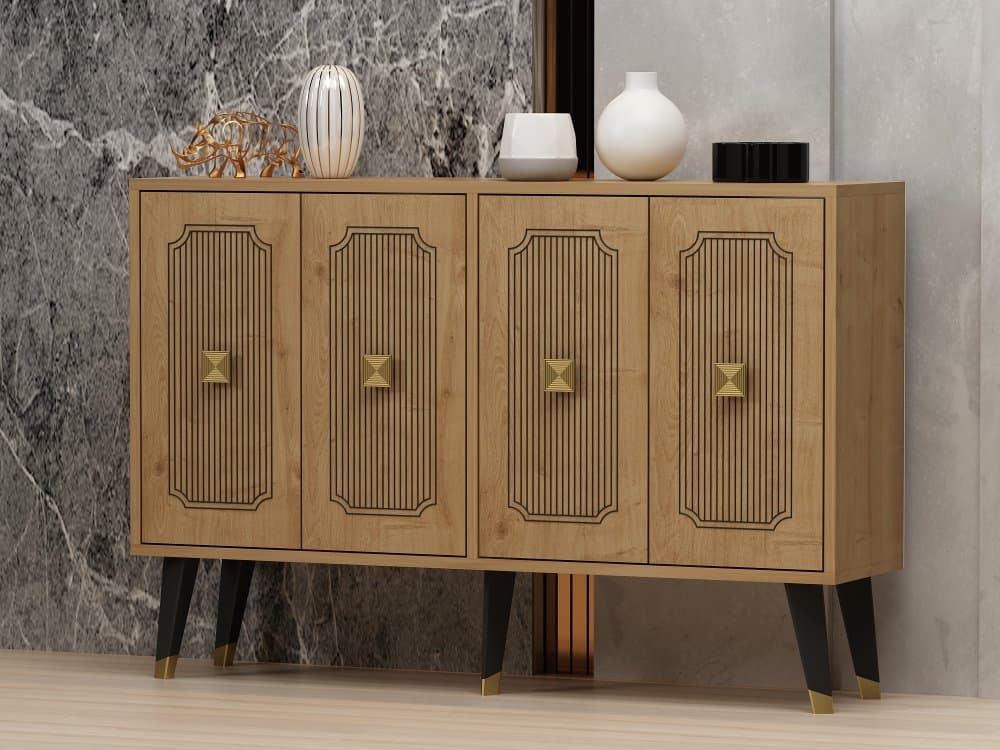 Konzolový stolík Desarı - Sapphire Oak, Gold
