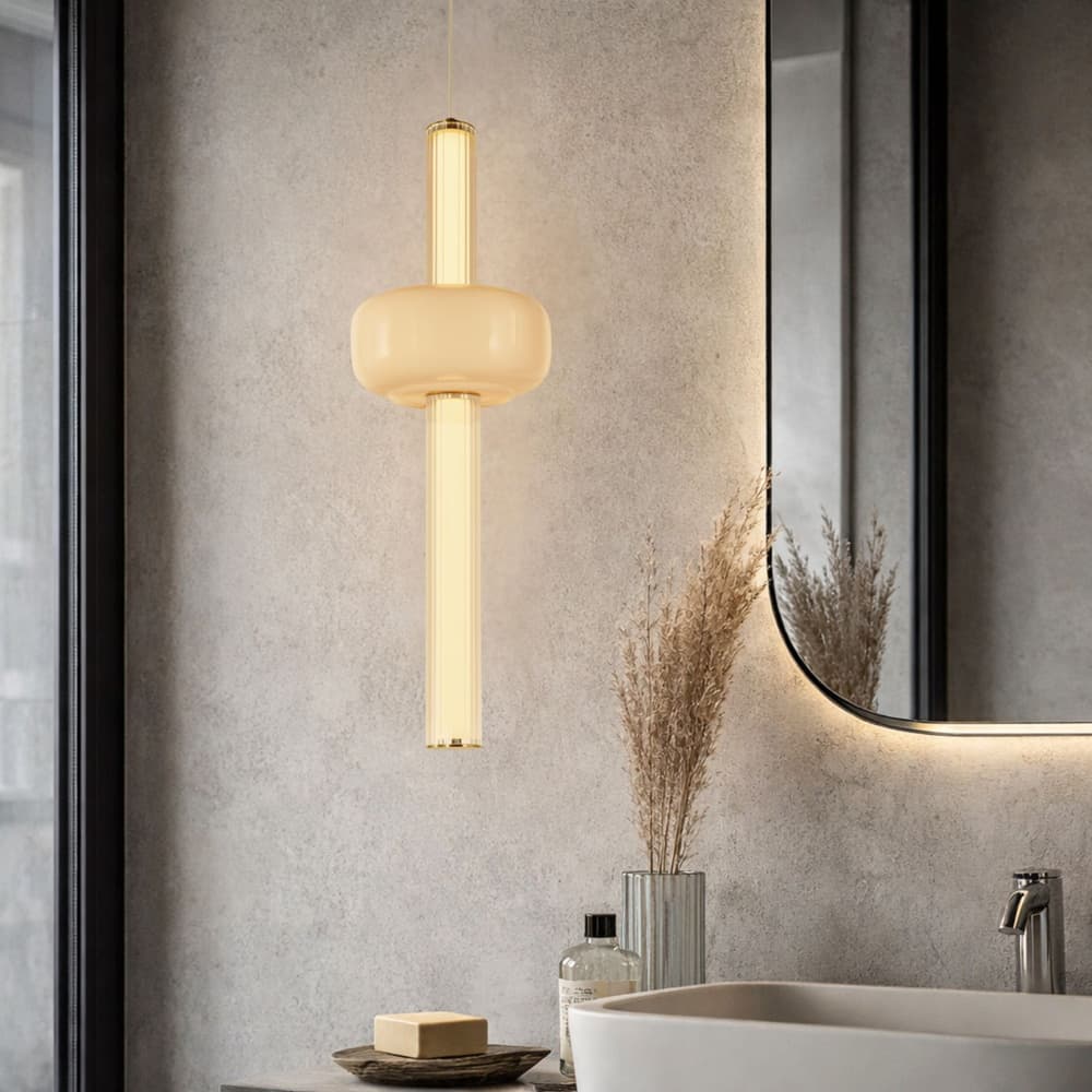 PURAS G lampa wisząca 15W LED 3000K klosz bezbarwny+biały