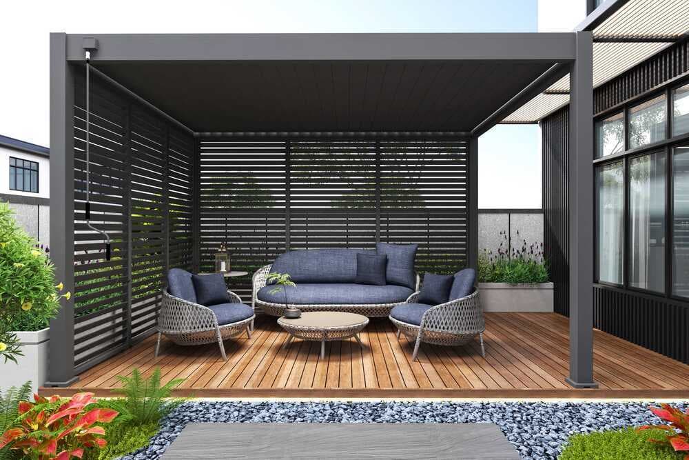 Bioklimatická pergola INTRO NEO 4x3 m voľne stojaca Rojaplast 1