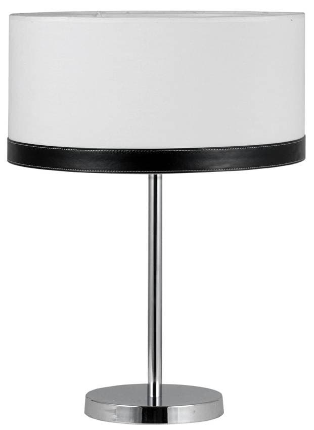 Stolová lampa z chrómového plátna/kože Tida 1
