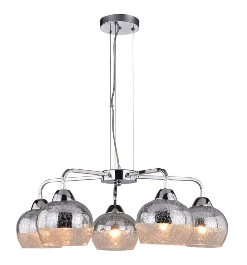 Závesná lampa so zrkadlom, chróm, rozbité sklo, 3x60W, Cromina 1