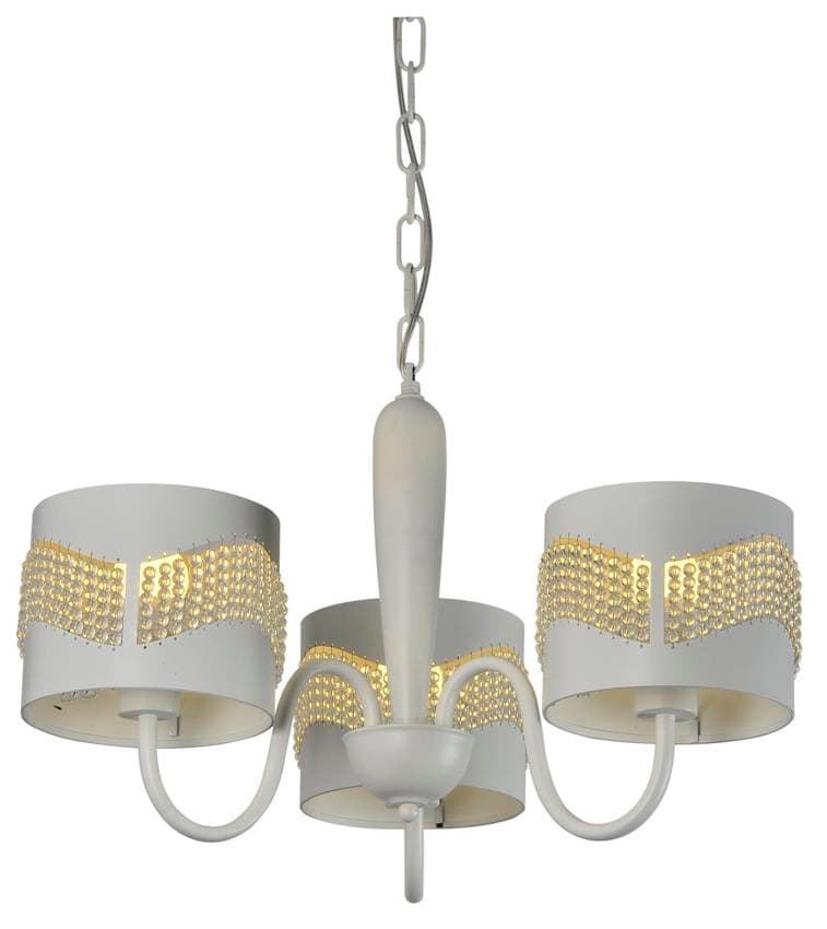 Biela závesná lampa s korálkami Antonio