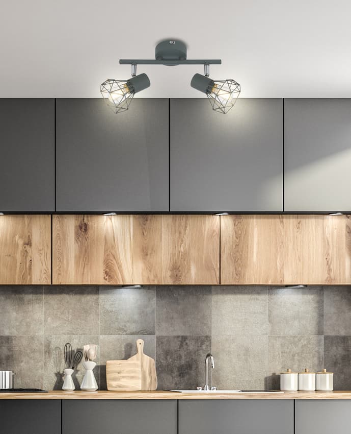 Nástenná lampa Verve, pásik E14, matná sivá