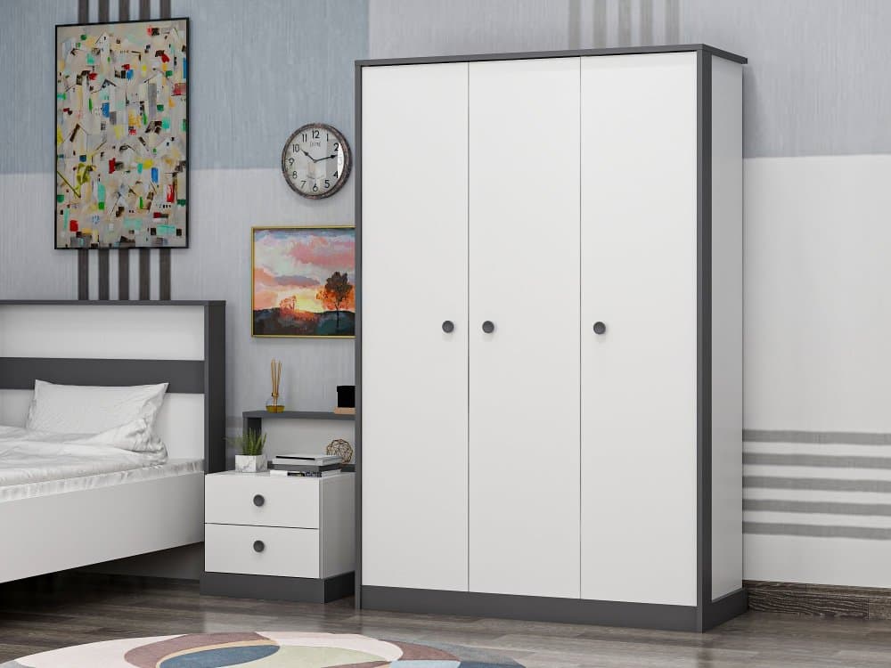 Šatníková skriňa Life - White, Anthracite 1