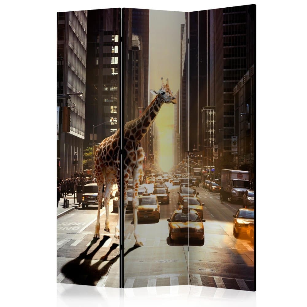 Paraván Giraffe in the Big City Dekorhome 1