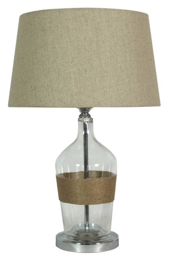 Stolová lampa béžová plátno 25x47cm Eco 1